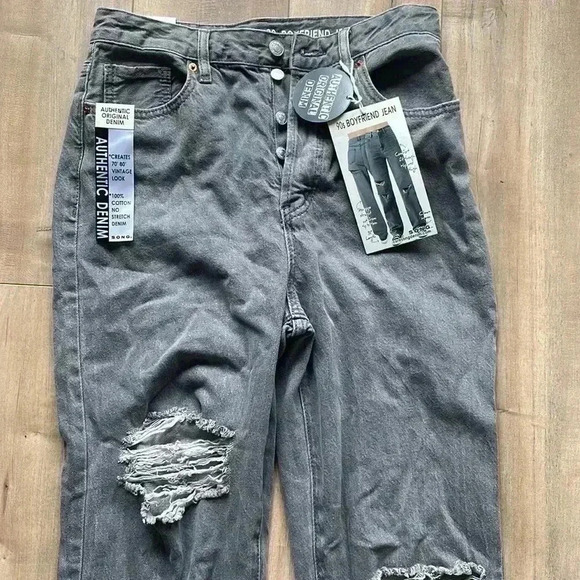 4/$25 NWT S.O.N.G. Ripped Distressed Gray 90s Boyfriend Jeans Sz 7 / 28 - Picture 3 of 9